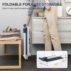 Folding Step Stool, Step Stools with Handle for Elderly Adults | Easy Assmbly, Lightweight Metal Stepping Stool with Adjustable Handrail in Kitchen, Bathroom, Bedroom, 330 Lbs Capacity