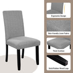 5-Piece Round Dining Table Set, 43-Inch Modern Dining Table and 4 Upholstered Chairs for Dining Room, Kitchen Room, Living Room (Grey Chairs and Black Table)