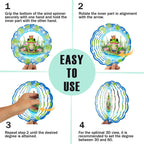 Frog Wind Spinner, 3D Hanging Stainless Steel Garden Spinner, Wind Spinner Hanging for Outdoor & Indoor Décor, Unique Gifts for Yard Garden Decoration or Patio Décor (Frog)