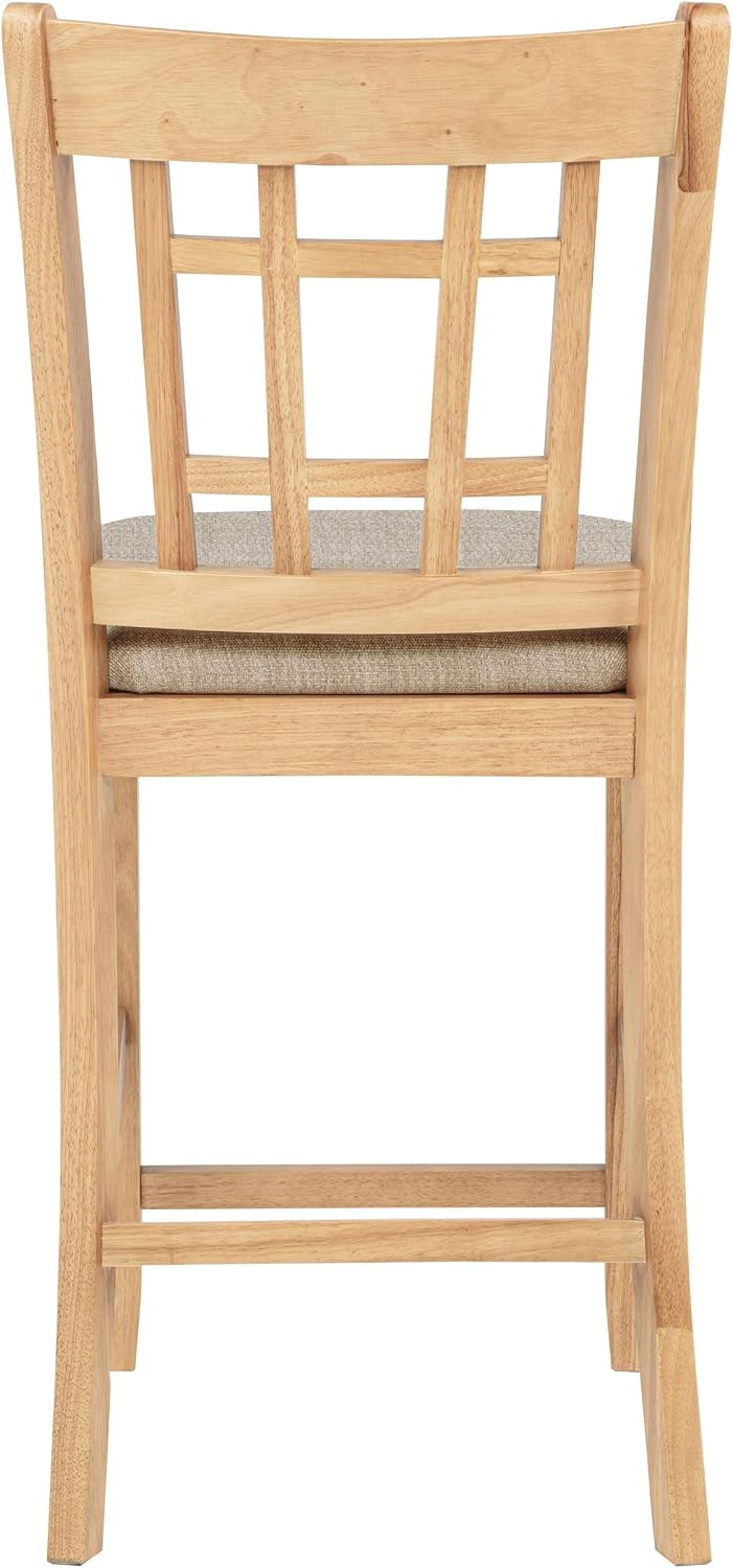 Coaster Home Furnishings - LAVON - Wood Upholstered Counter Height Chairs - Lattice Back, Padded Seats - Dining Room & Kitchen - Set of 2 - Linen & Light Oak - 106629