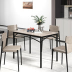 GOFLAME 43” Sintered Stone Dining Table for 4, Rectangular Kitchen Table with Faux Marble Tabletop and Metal Frame, Modern Dining Room Table for Kitchen, Living Room, Restaurant
