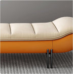 Modern Leathers End of Bed Bench for Bedroom,Upholstered Storage Ottoman Entryway with for Living Room Entryway(Orange,180 * 50 * 42cm)