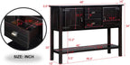 Knocbel Vintage Console Table with 2 Drawers, 2 Storage Cabinets and Bottom Open Shelf, Entryway Hallway Sofa Table Dining Room Buffet Sideboard, 48" W x 14" D x 34" H (Espresso)