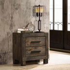 Rustic Gold Brown 2-Drawer Nightstand,for Small Spaces