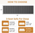 Heavy Duty Couch Cushion Support Board for Sagging Sofa, 24''x72''Wide Sofa, Thick Reinforced Wood Boards Add Strong Seat Supports, Under Couch Insert with Anti-Slip Dots, Grey
