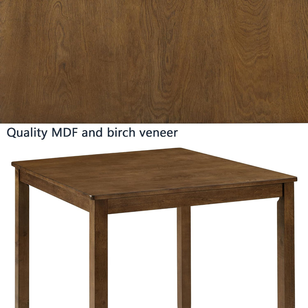 LUMISOL 34.5” Square Dining Table, Wood Kitchen Table for 4 People, Farmhouse Counter Height Table for Kitchen, Dining Room, Oak