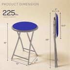 Lavish Home Folding Bar Stool - Set of 2 Heavy-Duty 18-Inch Stool - 225lb Capacity and Padded Seats for Dorm, Recreation or Game Room (Blue)