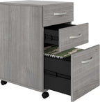 Bush Business Furniture Studio C 3 Drawer Mobile File Cabinet in Platinum Gray | Assembled Office Storage Unit for Home or Commercial Spaces