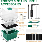 BlumWay Self-Watering Seed Starter Tray Kit with Grow Light and Humidity Dome,3 Color Growing Light,5-Pack 60-Cell Plant Seedling Tray,Reusable Plastic Germination Trays,Timed Light Plant Starter Set