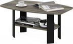 Furinno Simple Design Coffee Table, French Oak Grey/Black