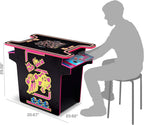 Arcade1Up Ms. PAC-MAN Head-to-Head Arcade Table, 12 Classic Games | Retro Home Arcade Machine with Light-Up Control Deck & Real-Feel Joysticks