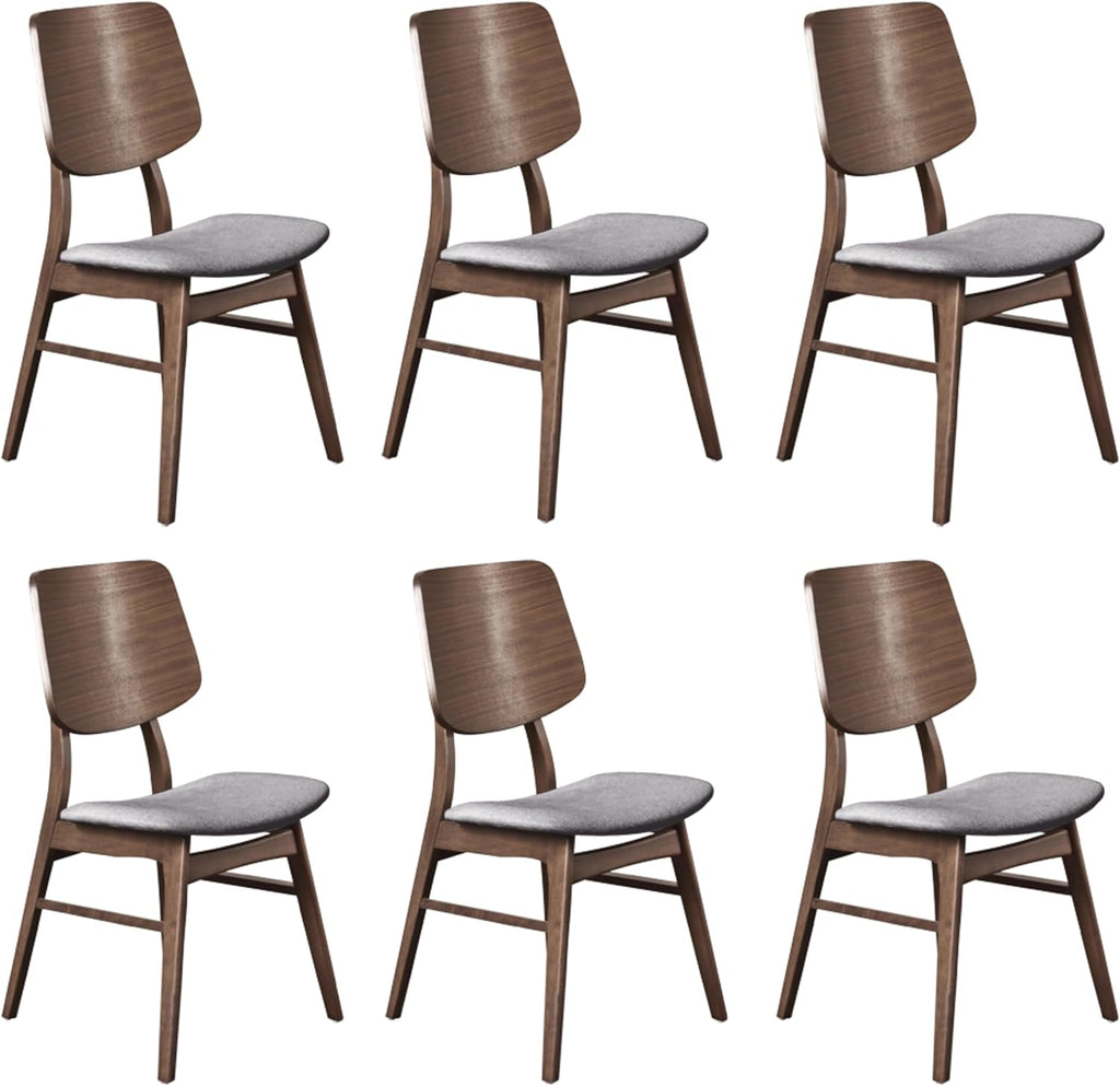New Classic Furniture Oscar Wood Dining Chair with Dk Gray Cushion (Set of 2), Walnut