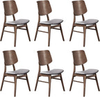 New Classic Furniture Oscar Wood Dining Chair with Dk Gray Cushion (Set of 2), Walnut