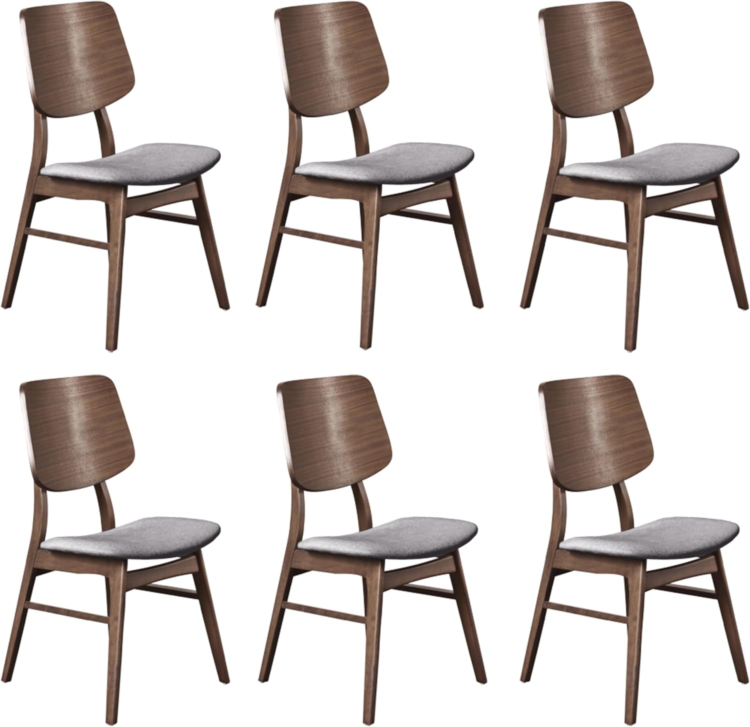 New Classic Furniture Oscar Wood Dining Chair with Dk Gray Cushion (Set of 2), Walnut