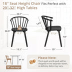LUE BONA Black Dining Chairs Set of 8, Farmhouse Wood Dining Chairs with Semicircular Backrest, Spindle Dining Chair for Kitchen and Dining Room, 18 Inch