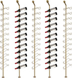 5 Pack 12 Bottle Wall Mount Wine Rack for 60 Bottles DIY Detachable Wine Storage Organizer Metal Storage Rack for Kitchen Pantry Dining Room Bar