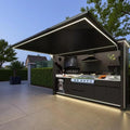 Outdoor Kitchen Stainless Steel Cooking Station Commercial BBQ Cabinet | Outdoor Kitchen Unit with Expandable Cooking Space and Service Counter for Catering Projects Event Food Service Vendor Setup