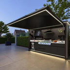 Outdoor Kitchen Stainless Steel Cooking Station Commercial BBQ Cabinet | Outdoor Kitchen Unit with Expandable Cooking Space and Service Counter for Catering Projects Event Food Service Vendor Setup