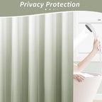 Sage Green Shower Curtains for Bathroom, Ombre Textured Fabric Shower Curtain Set, Hotel Spa Luxury with 12 Hooks, Machine Washable, Decorative Bathroom Curtain 72 x 72