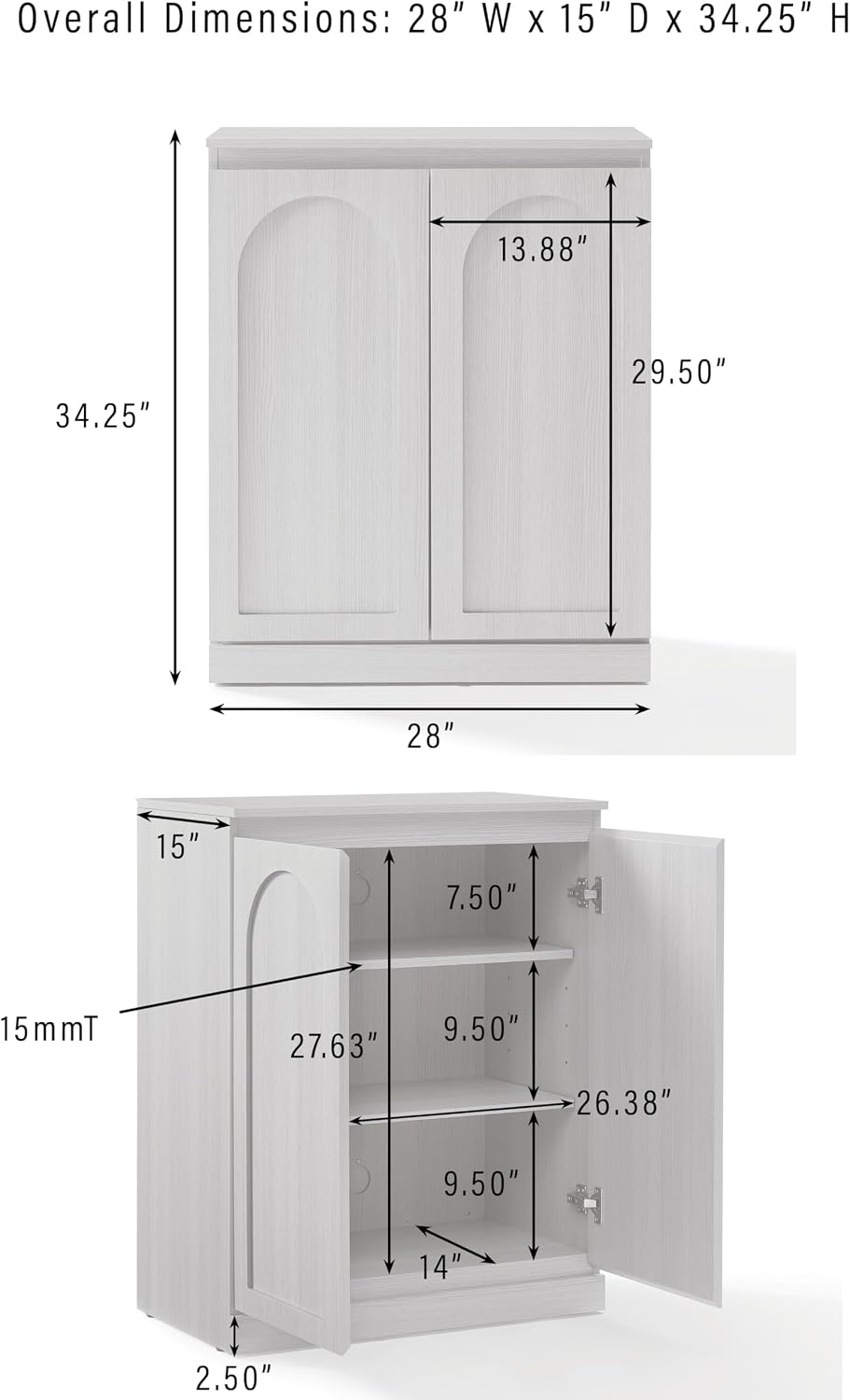 Crosley Furniture Marco Modern Kitchen Pantry Storage Cabinet with Shelves, Dining, or Laundry Room, Ash