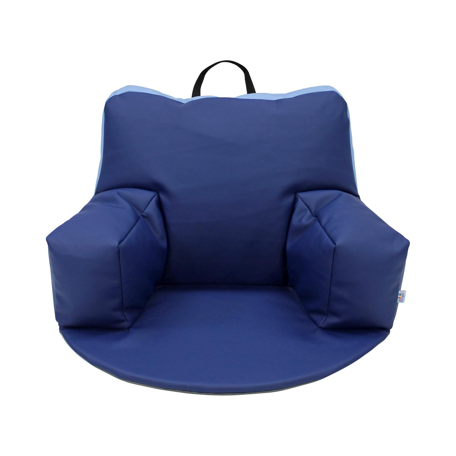 FDP SoftScape Relax-N-Read Bean Bag Chair with Supportive Back Rest, Storage Pockets and 1/2 inch Thick Foam Floor Pad, Portable Seating for Kids Age 2-6 years (2-Pack) - Navy/Powder Blue, 12367-NVPB