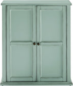 Crosley Furniture Holbrook Traditional Stackable Kitchen Storage Pantry, Accent Cabinet, Bathroom Storage, Distressed Seafoam Blue