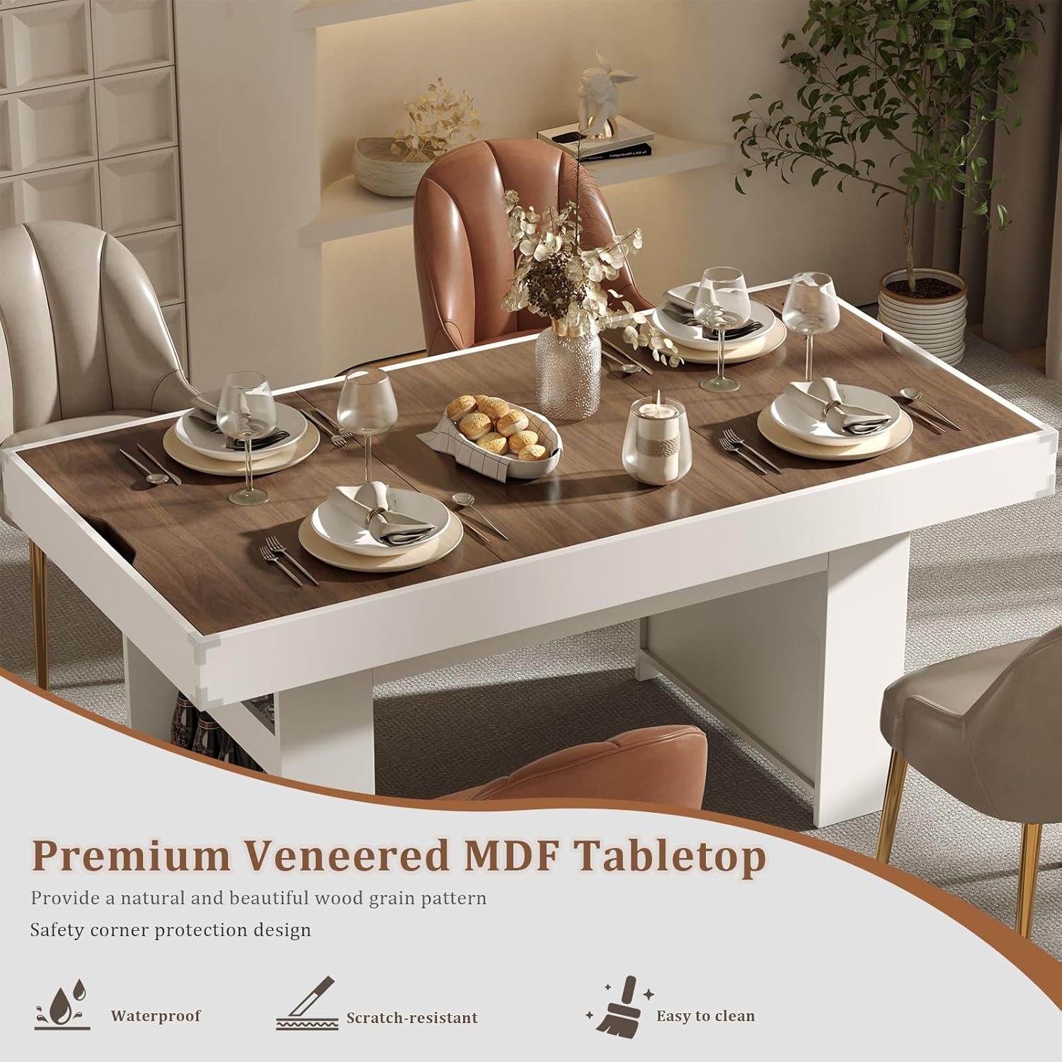 47″ Dining Table with Storage Shelf & Drawers,Multi-Functional Dining Game Table for 4–6-Removable Top, Space-Saving Convertible Design w/Hidden Storage, for Poker Card Games Family Meals