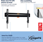 Vogel's TVM 3405SP Flat OLED TV Wall Mount for 32-77 inch TV, Max. 50kg, TV Holder Max. VESA 400 x 200 (LG OLED B and C Series), Distance to The Wall only 2.2 cm