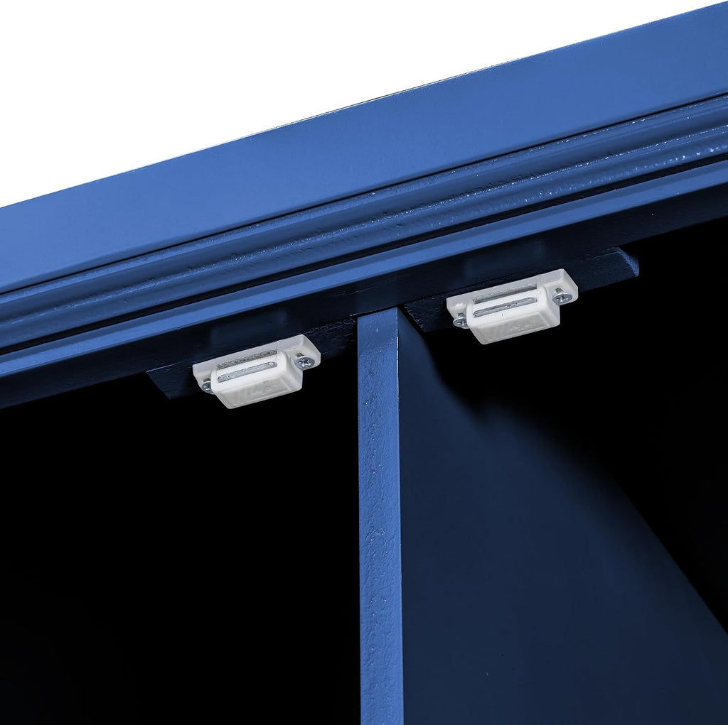 Merax 73''H Freestanding Wooden Kitchen Pantry Storage Cabinet, Organizers with 2 Upper & 2 Bottom Cabinets & 4 Drawers & 8 Adjustable Shelves, Anti-Tipping Device Cupboard for Dining Room, Blue