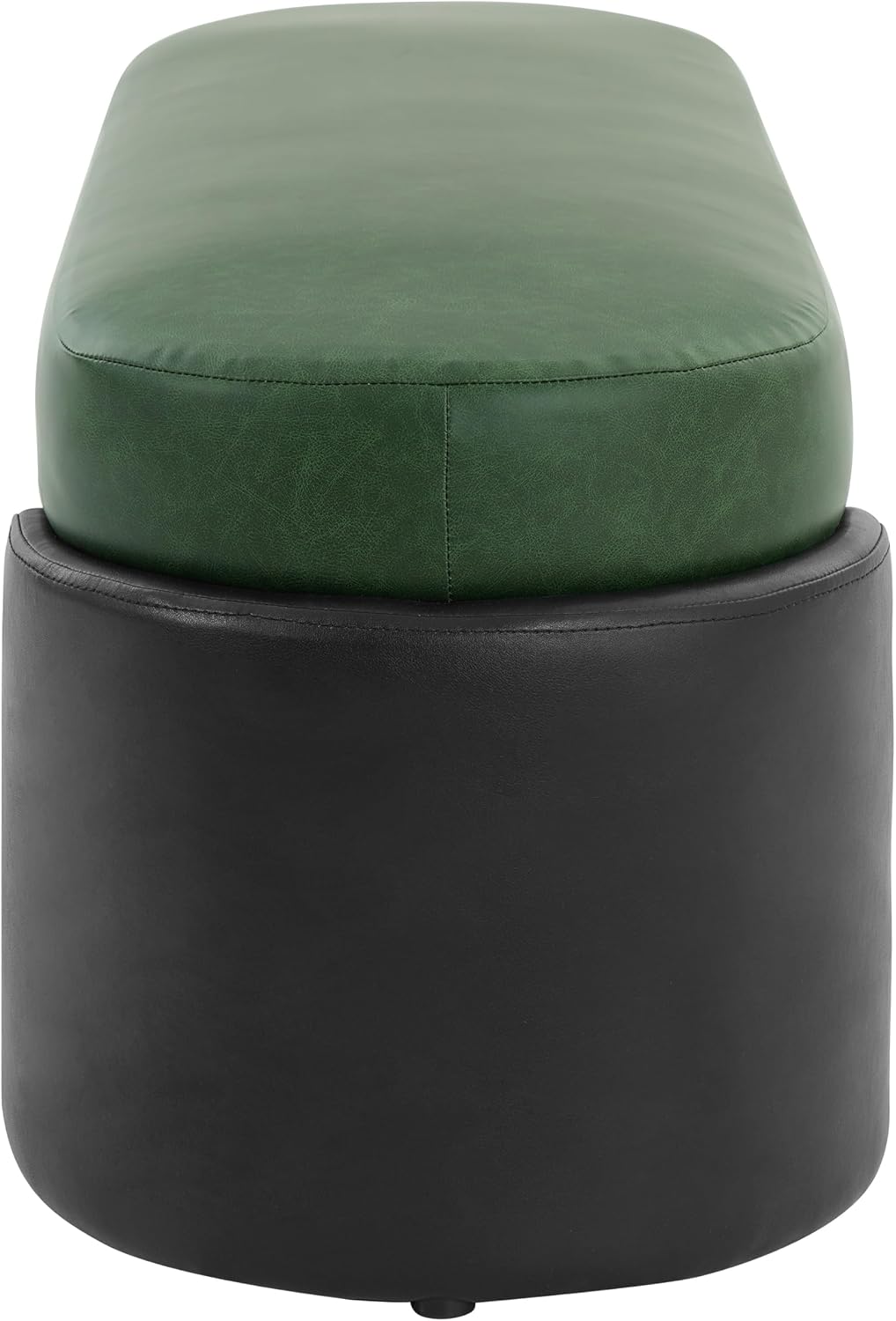 Christopher Knight Home Roland 48" Faux Leather Upholstered Dining Bench, Wooden Entryway Bench, Long Sofa Footstool for Living Room, Bedroom End of Bed Bench, Green+Black
