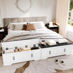 DreamDashio Storage Bench with Cushion, 47.2" End of Bed Storage Bench with Lift Top, Window Bench Seat with Storage for Bedroom, Mudroom, Entryway, Living Room & Hallway, White