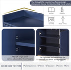 LUMISOL Sideboard Buffet Cabinet with Storage, Modern Storage Cabinet with 4 Doors and Metal Base, Accent Console Table with Adjustable Shelves for Kitchen, Dining Room, Entryway, Navy Blue