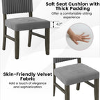 Giantex Dining Chairs Set of 2, Mid-Century Velvet Fabric Upholstered Chairs with Rubber Wood Legs, Thick Padded Seat, High Back, Modern Side Armless Chairs for Kitchen Living Dining Room