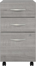 Bush Business Furniture Studio C 3 Drawer Mobile File Cabinet in Platinum Gray | Assembled Office Storage Unit for Home or Commercial Spaces