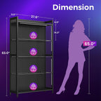 AODK Display Case with Glass Shelves & RGB Lights, 4-Tier Display Cabinet