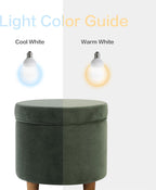 Homepop Home Decor | Upholstered Round Storage Ottoman | Ottoman with Storage for Living Room & Bedroom, Loden Green Velvet