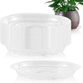 20 Pack 14 Inch Plant Saucer Clear Plant Saucers for Outdoors Plants Drip Trays Extra Large Pot Saucer No Holes Pot Saucers Planter Trays for Outdoor Plants Bulk Plastic Tray for Flower, Potted Tree