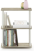Furinno Turn-N-Tube 3-Tier Compact Multipurpose Shelf Display Rack, Sonoma Oak/White