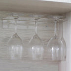 Wall-Mounted Acrylic Wine Glass Holder - 3 Positions Wine Storage Rack for Glasses Storage Hanger Space-Saving Goblet Rack