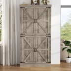Farmhouse Kitchen Pantry Cabinet,69.1" Tall Kitchen Storage Cabinet with Adjustable Shelf,Modern Bathroom Storage Cabinets,Freestanding Floor Cabinets Cupboard for Living Room,Dining Room (Retro Grey)