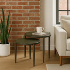 Leick Home Redonda Bay Side Tables 2 Pack, Urbane Bronze, Small Table 21.6 in H x 19.7 in W, Large Table 23.6 in H x 21.6 in W, 228361-BRZ