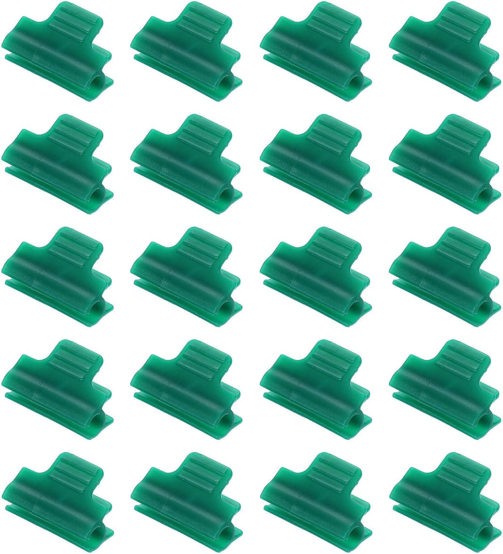 uxcell Greenhouse Clamps for 5/16inch PVC Pipe, 20pcs Greenhouse Film Clamps Shading Net Rod Clip Garden Hoops for Row Cover, Greenhouse Plastic Sheeting(Dark Green)