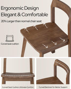 EYYTHUNG Wooden Dining Room Chairs Set of 2, Farmhouse Wood Kitchen Chair, Mid Century Modern Armless Dining Chair for Living Room, Brown