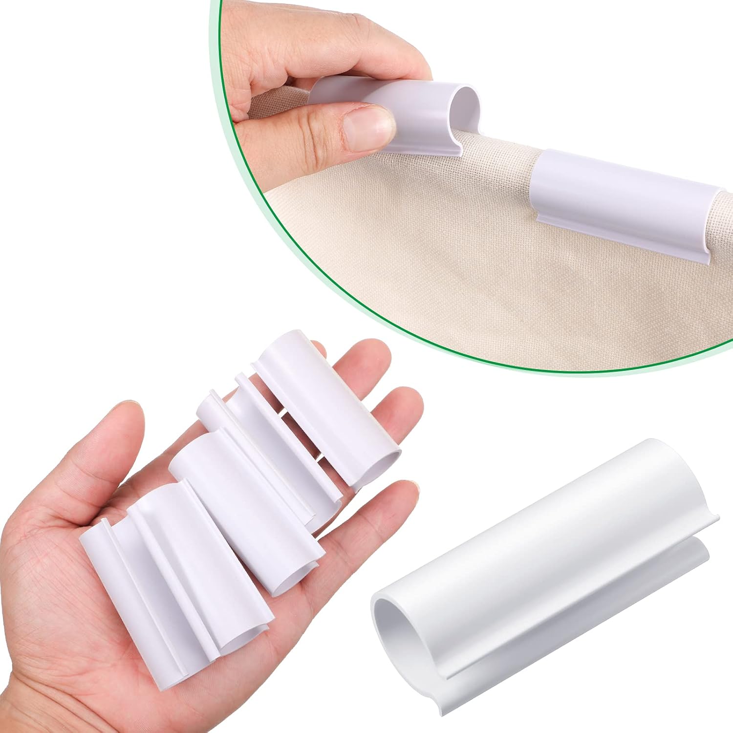 Jetec 32 Pcs PVC Pipe Clips Pool Cover Clamps for Above Ground Pool Greenhouses, Row Covers, Garden, Shelters, Bird Protection, 2.4 Inch Long(for 1/2 Inch PVC Pipe,White)
