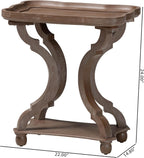 Baxton Studio Yannick French Country Antique Brown Wood End Table