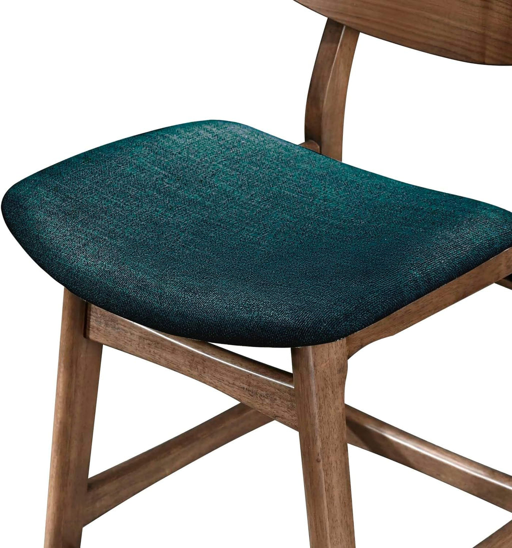 New Classic Furniture Oscar Wood Counter Chair with Teal Cushion (Set of 4), Walnut