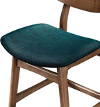 New Classic Furniture Oscar Wood Counter Chair with Teal Cushion (Set of 4), Walnut