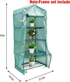 Sfcddtlg 4 Tier Greenhouse Replacement Cover, 63" x 27.2" x 19.3" PE Plant Greenhouse Cover with Roll-Up Zipper Door for Indoor Outdoor Gardening Plants Cold Frost Wind Rain Proof (Frame NOT Included)