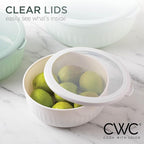 COOK WITH COLOR Prep Bowls with Lids- Wide and Deep Nesting Plastic Small Mixing Bowl Set with Lids, 12 Piece Set - Wide Bowls, Mint