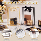 Mooliwe 24 Pcs Black Gold Gift Bags with Handles, Clear Plastic Gift Bags with Ribbons Reusable Tote Bag for Birthday Weeding Party Supplies Company Business Events